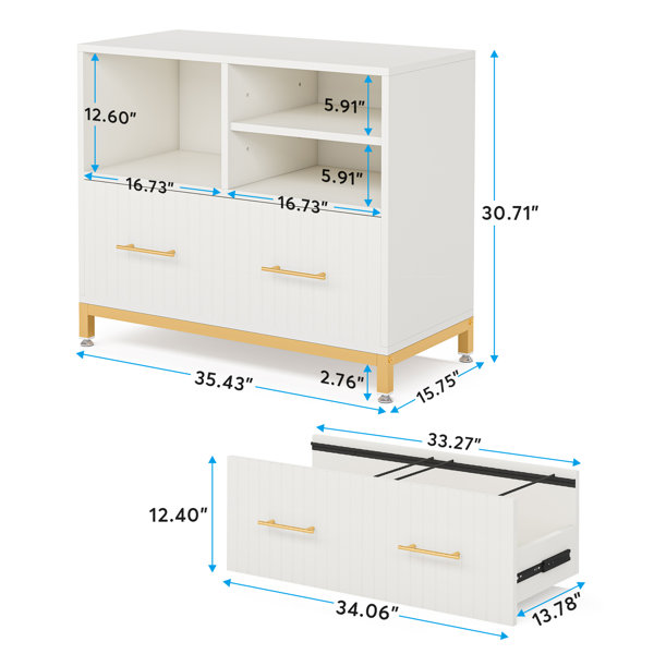 Benedito 35.43'' Archivador ancho de 1 cajón