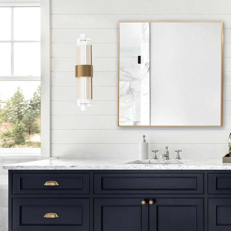 Luzerne 2 - Light Dimmable LED Aged Brass Vanity Light, 18" Height, Aged Brass