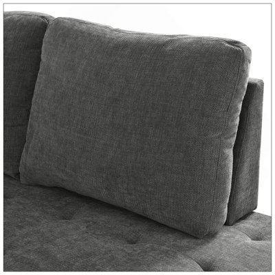 91.5-Inch L Shaped Couch With Pull Out Bed And Storage Sectional Sleeper Sofa With Hidden Storage , Wide Armrest With Storage,For Living Room, Apartment, Bedroom, Office