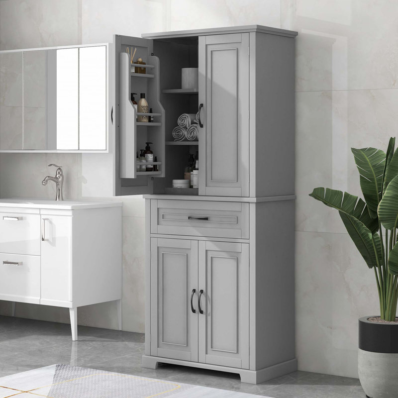 Armoire de rangement pour salle de bain, Gris