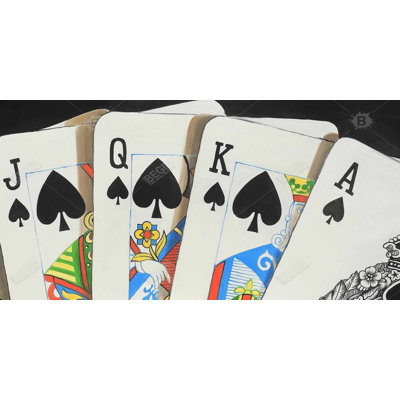 Card game spades royal flush closeup - 15.75"x31.50" Desk mat