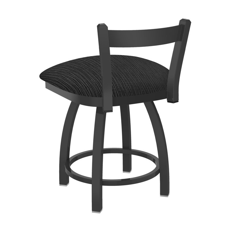 Tabouret de coiffeuse en métal Catalina, Étain, Tissu graphique charbon