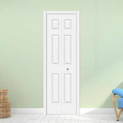 Porte pliante 6 panneaux à épaisseur de 1-3 / 8 po
