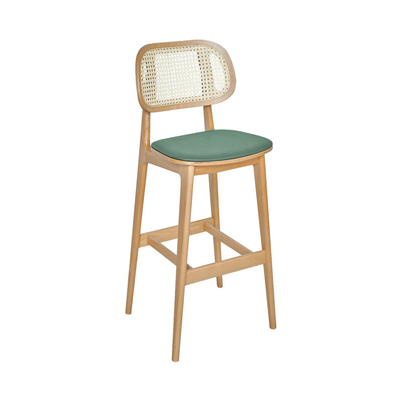 Tabouret 30 "Emma Cane, Brun clair, Vert