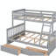 Lit simple avec escalier et deux tiroirs de rangement (gris)-1733562759