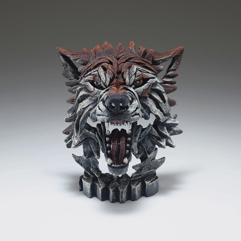 Figurine edge sculpture mini buste de loup 5 po de hauteur