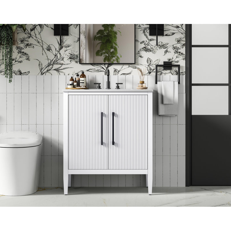 Meuble-lavabo simple 30 po, Blanc