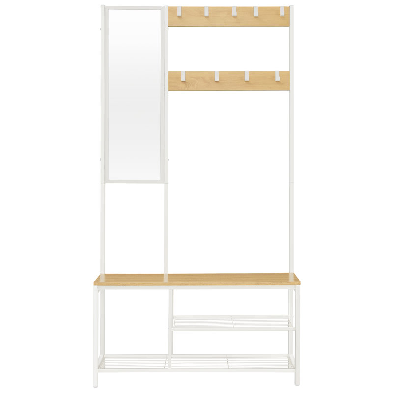 Jalynn Hall Tree 98cm Wide, Oak/White