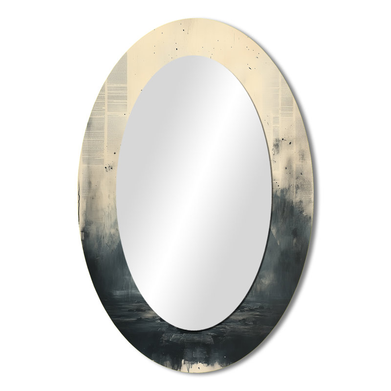 Miroir mural gris moderne gris céleste pyramide Giza III, 36 po x 24 po