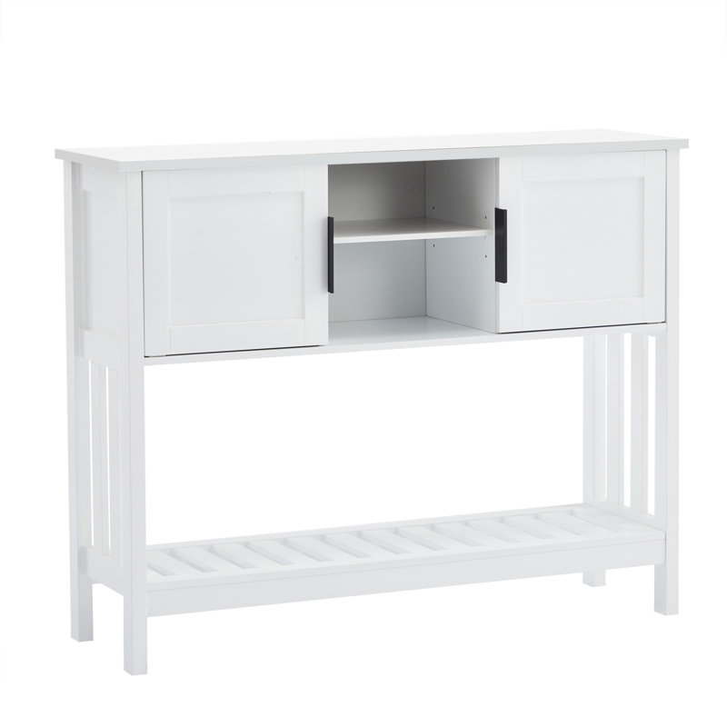 Console 39,4 "avec tablette de rangement, table de vestibule, table de canapé, Blanc