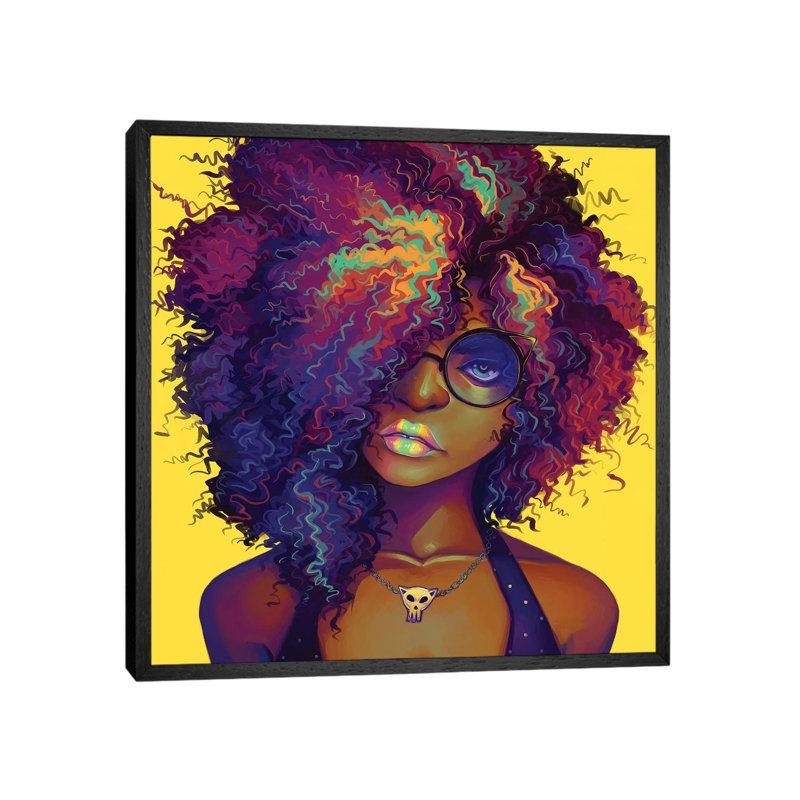 Neon by Geneva B - Floater Frame Print on Canvas, 66.04 cm H x 66.04 cm W, Black Framed
