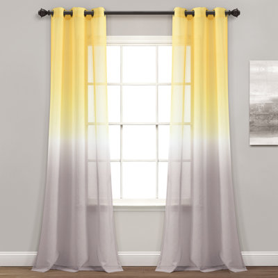 Lush Decor Umbre Fiesta Sheer Curtain Panels Pair Drapes (Set of 2)