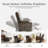 Grace Dual-Motor Electric Lift Massage Heating Recliner with Armrest Storage, Grey-1426700309