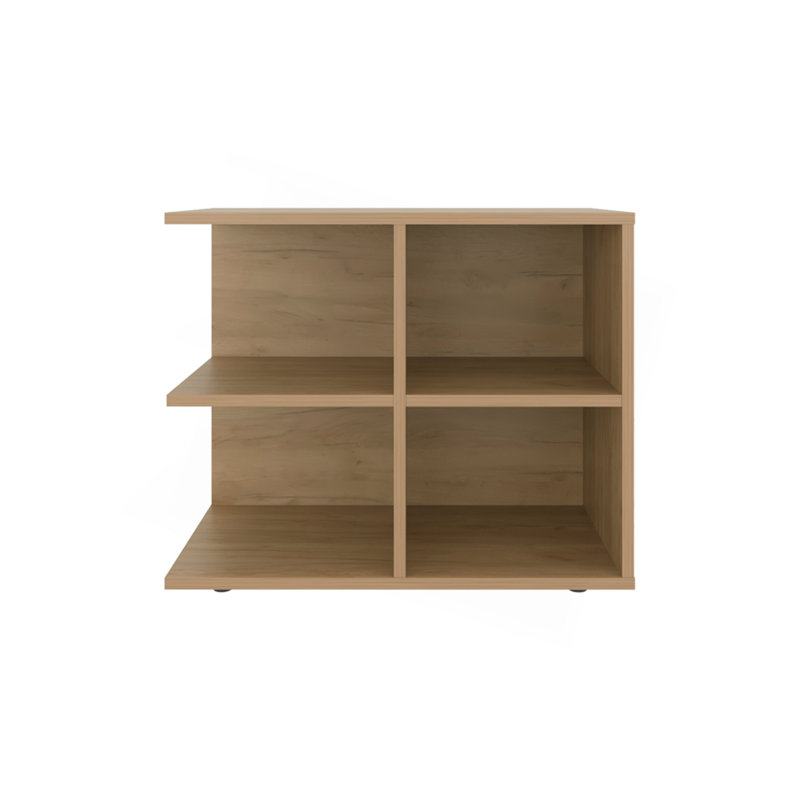 Side Table With Open Storage And 4 Shelves