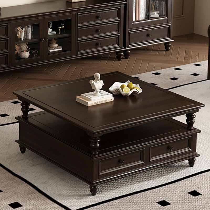 American-style coffee table, 20.47" H x 47.24" W x 47.24" D, Brown