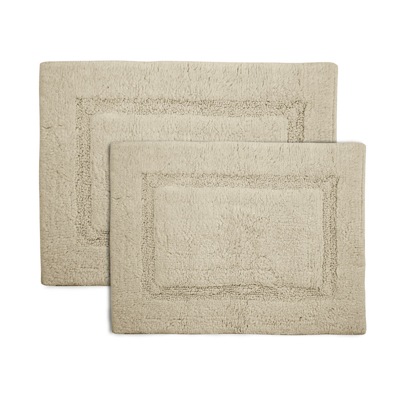 Luxurious Cream 100% Cotton Tufted Bath Rug 17" x 24"