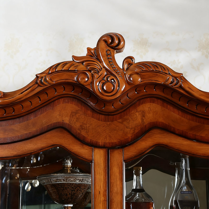 Vitrines en bois massif marron et verre