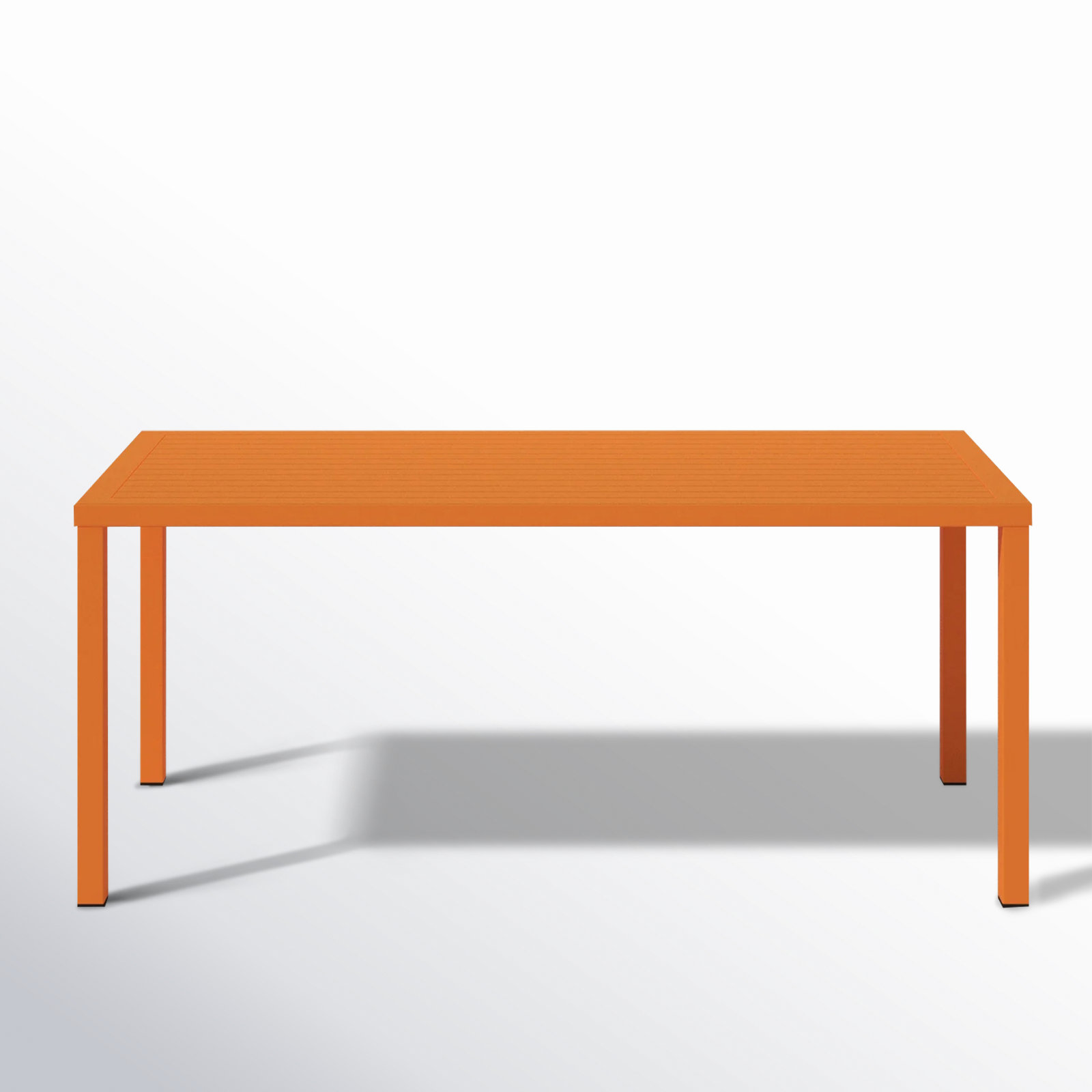 Ottie 71'' Aluminum Outdoor Dining Table, Orange