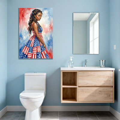 Fashion American Flag Pattern Dress Portrait