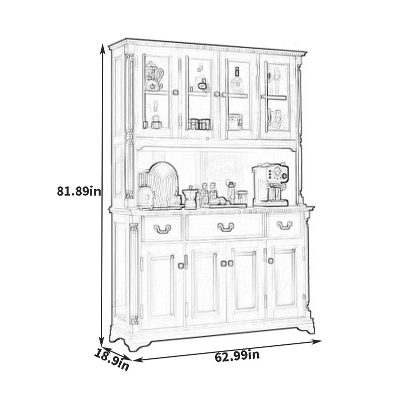 All-Solid Wood Multi-Functional Sideboard
