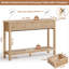 Console en bois cannelé avec 3 tiroirs-818937161