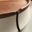 Table basse ronde en bois massif crème et blanc noisette