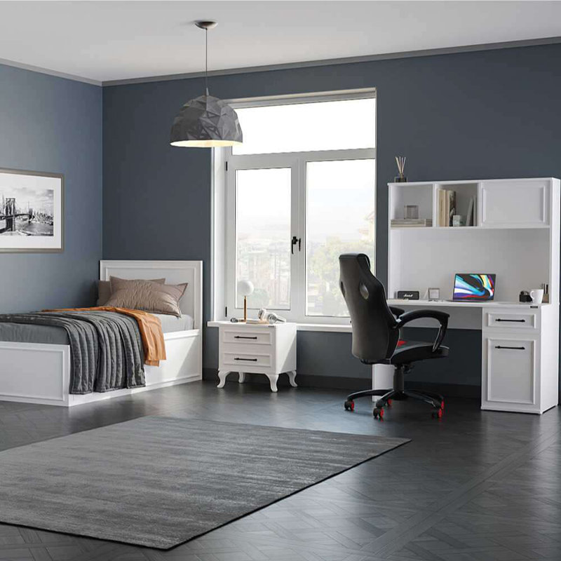 Modern Wall-Mounted Study Desk, White, 47.2 x 65.7 x 23.6 inches | 100% Melamine Coated Particle Board | Space-Saving Design, Perfect for Home Office & Study Areas, Stylish & Functional Addition to Your Space