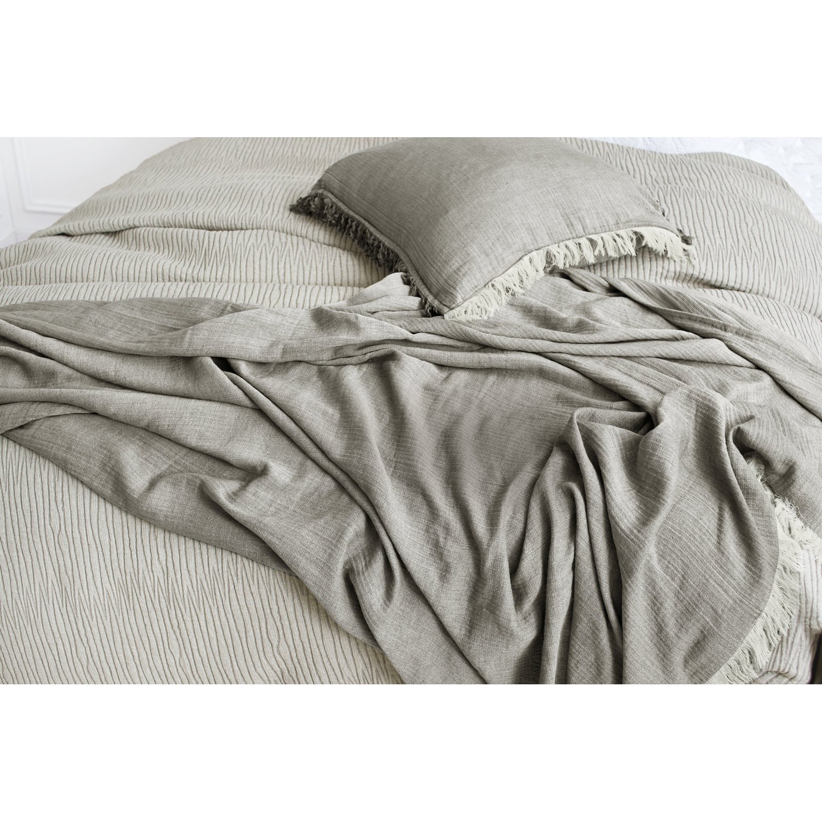 100% Cotton Throw, Ash 
