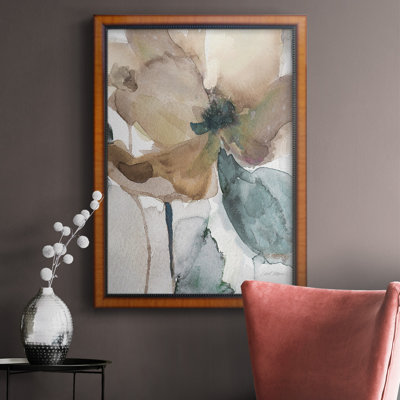 Watercolor Poppy I, toile encadrée de qualité supérieure - prête à être accrochée
