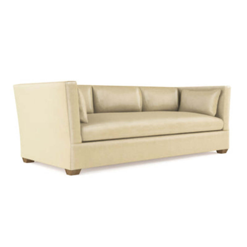 Rivington Flare Square Track-Arm Sofa, 31" H x 96" W x 37" D, Box Weave Linen Haze, Weathered