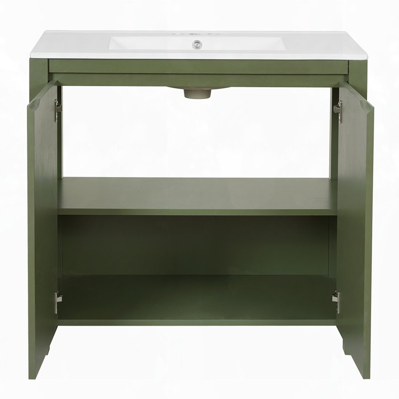 Armoire de rangement pour salle de bain, Vert olive