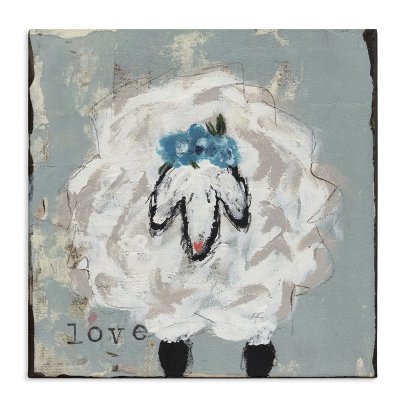 «Love Is Kind Sheep», conception par Cassandra Cushman, H 36 po x l 36 po