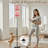 PeeNoke 68.5" Standing Floor Lamp Seamless Adorable Cherry Couple Bow Pink Dimmable Metal Pole Lamp with Linen Lampshade LED Bulb Included