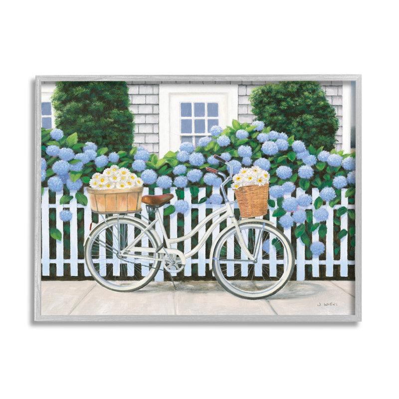 «Cape Cod Daisy Bike», reproduction de peinture acrylique, H 24 po x l 30 po, Estampe numérique Farmhouse