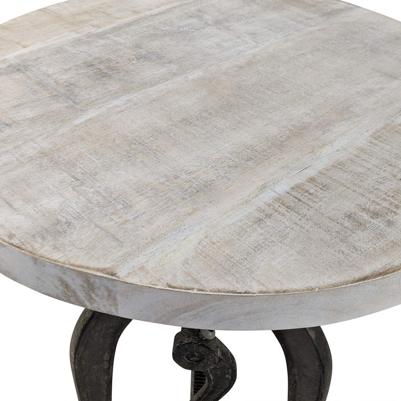 Table de bout Neche, Bois flottant naturel, Fer vieilli