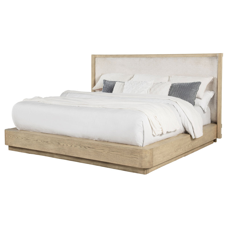 Kimpton Beige Oak Queen Wingback Bed