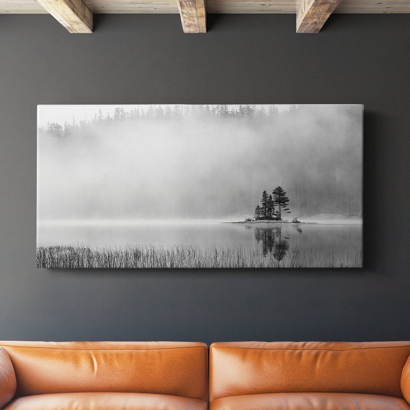 Island Fog - Toile tendue avec châssis - Prêt à accrocher, H 20 po x l 40 po