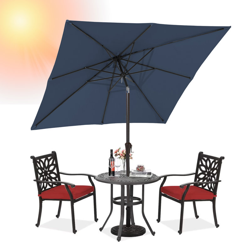 Parasol carré 7,5 x 7,5 pi, Bleu marine