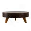 Table basse ronde 39,37 "avec espace de rangement, convenant au salon et au bureau, brun