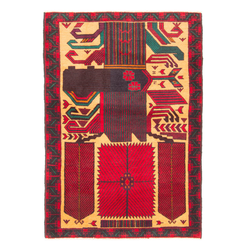 Tapis orange Teimani 3 pi 1 po x 4 pi 5 po