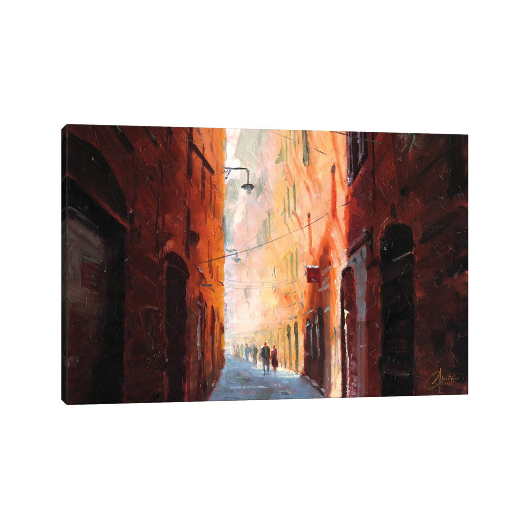 Italian Street on A Cool Afternoon by Christopher Clark - Wrapped Canvas Photograph