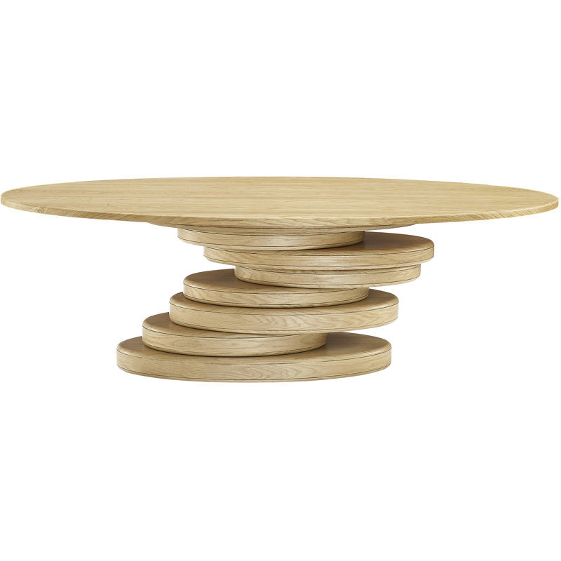Moriah 90" Pedestal Dining Table, Oak