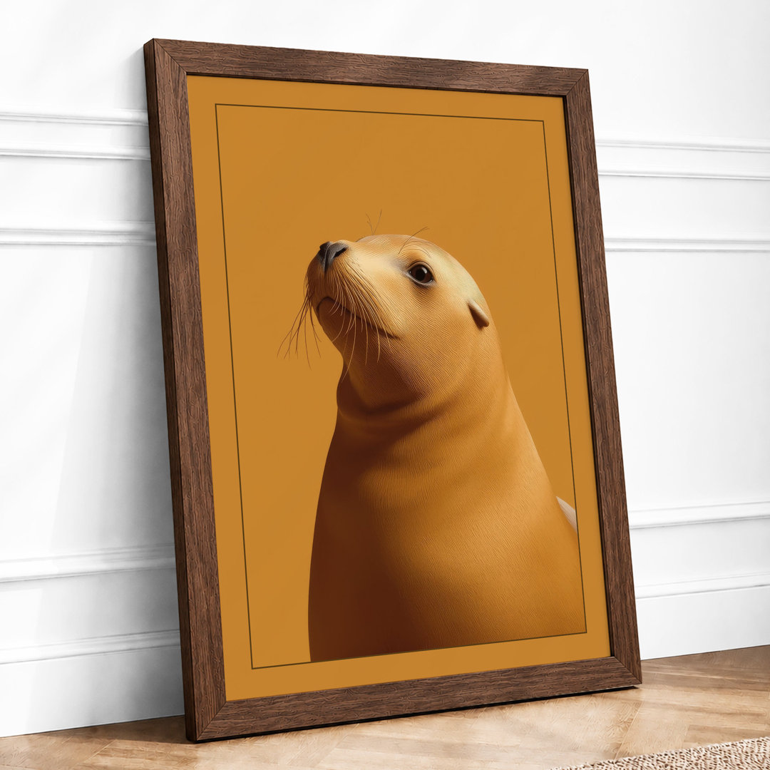 Sea Lion Portrait Coastal - Framed Print