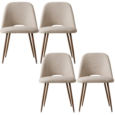 Ensemble de 4 chaises de salle à manger avec dossier ajouré beige