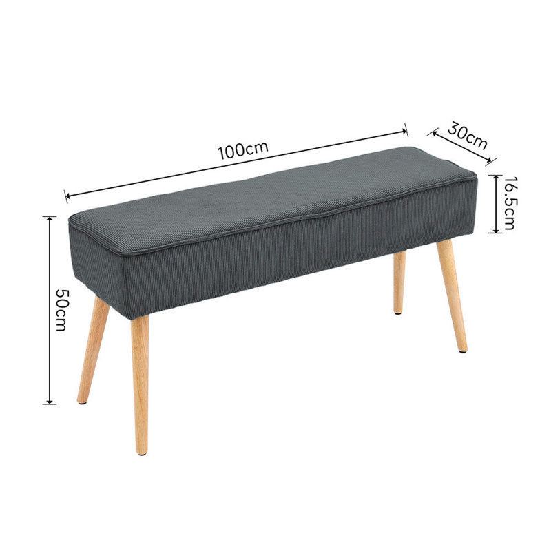Casandria Corduroy Upholstered Bench