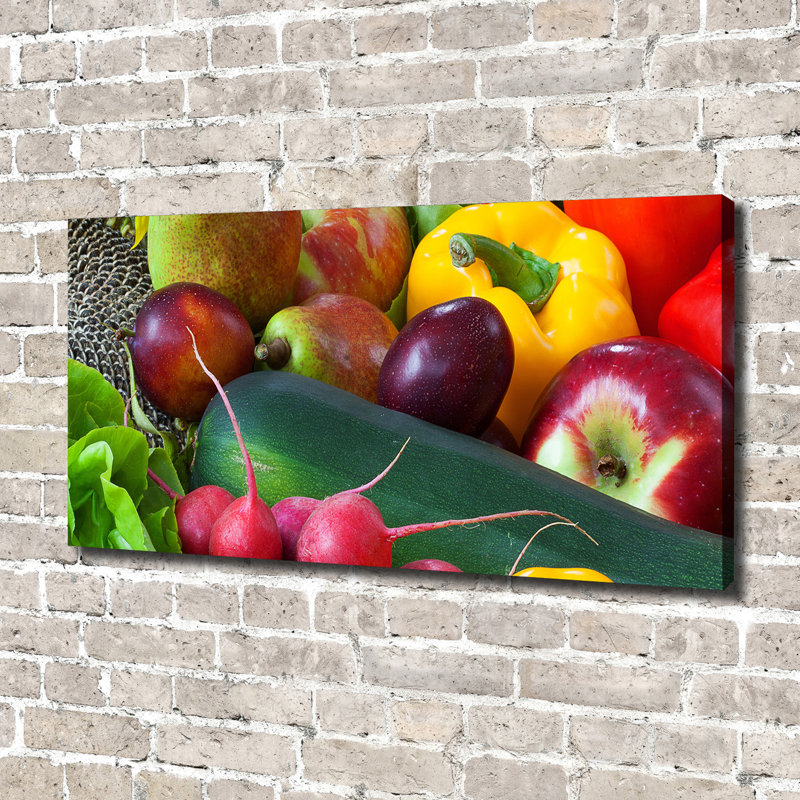 Fruits and vegetables 1 Piece Wall Art, 70cm H x 140cm W x 2cm D, Canvas