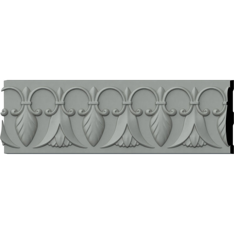 Primed Gray Polyurethane Geometric Chair Rail Moulding