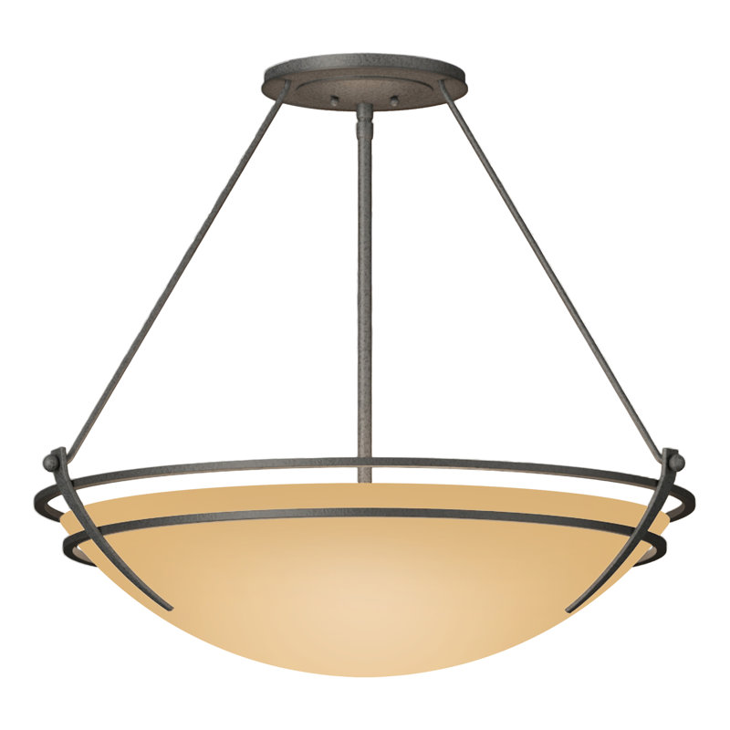 Tryne Semi Flush Mount, Natural Iron, 23.7" H x 28.6" W x 28.6" D, Sand