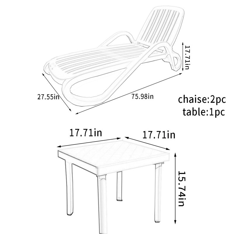 Chaise longue de piscine blanche moderne avec conception réglable