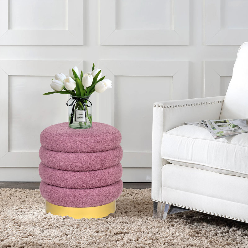 Repose-pieds rond 15,94 po Mithusa, 100 % polyester violet